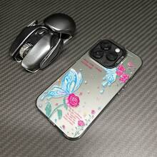 Funda de Teléfono con Patrón de Mariposa Rosa IMD Láser para iPhone 16 Pro Max 15 Pro 14 Plus 13/12/11, Duradera y a Prueba de Golpes, Estilo Básico de Moda, Protección de Borde de Lente Elevada, Adecuada como Regalo para Hombres, Mujeres y Adolescentes - Colores mixtos - Ver 6