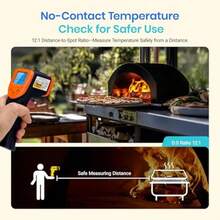 Etekcity - Termómetro infrarrojo 774, pistola de temperatura de calor para cocinar, herramienta de superficie IR láser para pizza, parrilla, parrilla, HVAC, motor, accesorios, -124°F a 1000°F, azul(Avanzado Naranja) - Tipo 1 - Ver 5