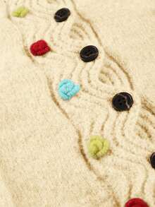 Women's Casual Cardigan, High-Quality Knitted Fashionable Knitwear Top, Autumn/Winter - Apricot - View 9