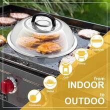 1-8pcs BBQ Tool Set, Flat Top Grill Accessories Kit With Stainless Steel Cheese Melting Dome, Meat Press, Basting Brush, Seasoning Bottle, Steak Spatula, Food Tongs, Multi-Function Cleaning Brush, Baking Cover, Outdoor Barbecue Tool Set, Perfect For Steaming, Grilling And Cooking - Round, Durable, Easy To Clean, Ideal For Barbecue, Grilling, Baking, Indoor And Outdoor Use - Essential Kitchen Accessories - Multicolor - View 5