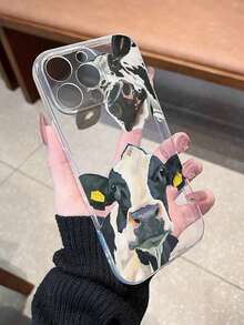 1pc Cute Cow Printed 2D Pattern Fashionable High-End Cartoon Cow Design Suitable For Coworkers, Friends, Family, Couples, Birthday, Holiday Gifts, Transparent Soft Case With Full Protection Compatible With IPhone 17/16/15/14/13/12/11/Pro/ProMax/X/XR/XS/XSMAX/7/8/PLUS And Models,Suitable For IPhone 17 Air - 無色 - 查看 3