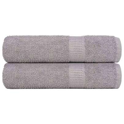 vidaXL Prosoape 2 buc. gri 50x100 cm 360 g/m² 100% bumbac