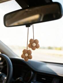 Car Interior Pendant Beautiful Flower Car Rearview Mirror Suspension Decoration Car Interior Accessories - one-size - View 4