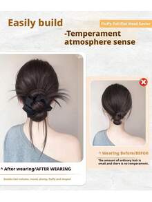 合成假发爪夹式发片直发发髻马尾接发，适合女性日常佩戴和聚会场合