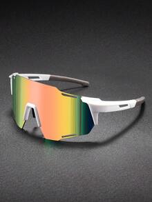 1pc Oversized Outdoor Bicycle Sports Eyeglasses, One-Piece Unisex Ski Mountaineering Windproof Cycling Goggles - Gradient - View 8