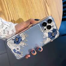 Una funda protectora de teléfono de TPU floral azul transparente de alta calidad, elegante y simple, clásica y creativa, que proporciona protección completa y corte preciso, protección contra golpes y caídas, resistente a las manchas y duradera, adecuada para  17/17 Pro/17 Pro Max/17 Air/ 16/16 Pro/16 Pro Max/16 Plus/ 15/15 Pro Max/15 Pro/15 Plus/ 14/14 Pro/14 Plus/14 Pro Max/ 13/13 Pro/13 Pro Max/12/12 Pro/12 Pro Max/11/11 Pro/11 Pro Max/XR/X/XS/XS Max. Es el regalo de cumpleaños perfecto para novias, novios, esposos, esposas, amigos o para uno mismo, innovador y a la moda, adecuado tanto para hombres como para mujeres. - Transparente 1864 - Ver 6