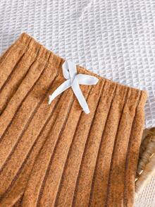 2件套新生男婴可爱小熊上衣和休闲裤套装 - 棕色 - 查看 8