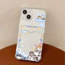 Funda transparente con diseño popular y atractivo en las cuatro esquinas, resistente a caídas. Compatible con phone 16, 11, 12, 13, 14, 15 Pro y Plus. Fabricada en TPU suave. - transparente - Ver 3