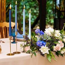 10 Inch Gradient Taper Candles,Set Of 4 Tapered Candle, Tall Candlesticks,Conical Stick Candles,Less,For Home Dinner, Party, Wedding, Halloween, Christmas (Blue Series, 10inch){Inchcolor_nameinch:InchBlueseriesinch,Inchsize_nameinch:Inch10inchinch} - 藍調系列 - 查看 9