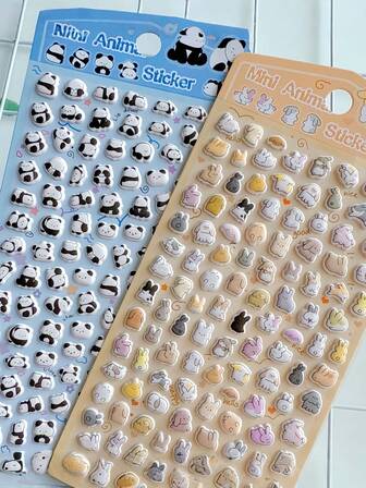 1pc 3D Cute Cat, Dog, Panda Cartoon Sticker, Reward & Educational DIY Craft