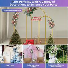 TAIMASI 3 Set Metal Arch Backdrop Stand, Golden Wedding Arch Stand Set Of 3(7.2Ft+6.6Ft +6Ft), Stable Wedding Arch Frame For Wedding Birthday Party Shower Ceremony Graduation Decoration Christmas | Durable Metal Stand, Wedding Decorations Supplies, Anniversary - Gold - View 10