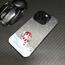 Funda de Teléfono IMD Electroplated con Diseño de Copo de Nieve de Navidad, Gorro y Bufanda, Creativa y de Alta  - Adecuada para 16/15/14/13/12/X/XS/XR//8/Pro/Pro/Plus, Funda de Teléfono a Prueba de Golpes de Cobertura Completa/Funda de Teléfono Impresa/Funda de Teléfono/Nuevo Modelo de Funda Protectora, Regalo para Ti y tus Amigos y Familiares para las Vacaciones - Colores mixtos - Ver 1