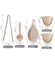 Bộ dụng cụ làm bánh bằng silicon 21 món, dụng cụ đánh trứng, dụng cụ cạo, thìa đong, cốc đong, chổi chống nóng, thìa dẹt, bao gồm khay, cốc đong, thìa đong, hộp đóng gói - Nhiều màu - Xem 3