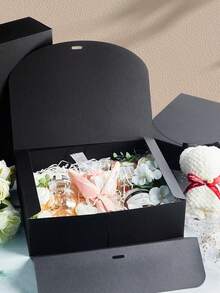 5个装纯色蝴蝶结盖礼盒，情人节礼物，婚礼新娘及伴娘纪念品包装盒，派对糖果盒，情人节巧克力包装盒，礼品收纳装饰盒 - 彩色 - 查看 3