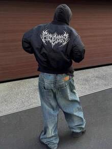 2025 New GRAILZ TALK PROJECT G/R American  Brand Men's Autumn And Winter Thickened Baseball Jacket Cotton Jacket - 黑色 - 查看 1
