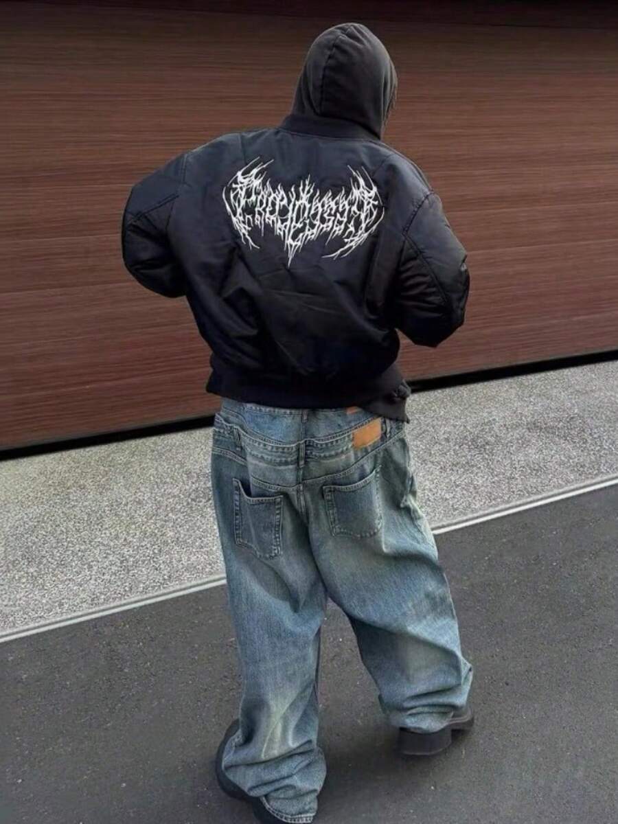 2025 New GRAILZ TALK PROJECT G/R American  Brand Men's Autumn And Winter Thickened Baseball Jacket Cotton Jacket - 黑色 - 查看 1
