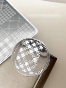 1pc Plaid & Stripe Pattern Nail Art Template Board, Holiday Nail Art Stamping Plate, Suitable For Christmas DIY Nail Salon Design, Nail Art Gift Accessories Tool, Nail Sticker Stamping