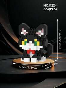 1 Pc Small Granules Building Block Pet Toy, Cute Cat Dogs Series Micro Brick Toys, Creative Cartoon Animal Model Assembly Toy, Well As A Delicate Home Furnishing Ornaments, Desk Decoration, The Best Holiday Gift For Friends Or Loved Ones Room Decoration,Cat,Schnauzer,Border Collie,Building Blocks,Cat,Schnauzer,Cat,Building Blocks,Schnauzer - Multicolor - View 6