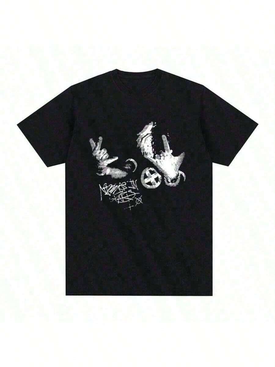 Rapper Ken Carson Playbois Carti-Shirt Opiums Destroy Lonely Gothic Shirts Men Women Fashion Vintage Short Sleeve Shirt Tops Tee Comfortable Streetwear - 黑色 - 查看 1