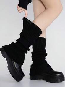 1 Pair Solid Color Leg Warmers, Fashion & Warm, Suitable For UGGs, Christmas Socks, Winter Socks For Women, Casual, Holiday, Christmas Party Outfit - Multicolor - View 10