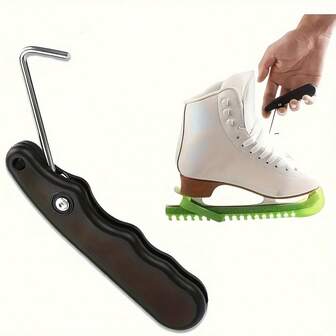 Skate Lace Hook Puller (With Handle) - Durable Stainless Steel Folding Lace Tightener, Suitable For Ice Hockey, Roller Skating, Portable And Easy To Store