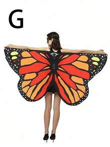 购买一件产品：一款仙女披肩，饰有蝴蝶翅膀，双面印花紫色蝴蝶翅膀图案。这款蝴蝶披肩适合女孩和女士，也适合圣诞节和其他节日装扮。 - 彩色 - 查看 12