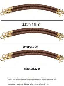 2条编织仿皮表带，配金色弹簧扣，可DIY手提包链条表带、腕带、礼盒装饰表带、便携钱包表带、编织工艺手提包手柄替换件、DIY手提包制作、送给爱人、亲戚、朋友、同学、同事、老师的礼物 - 彩色 - 查看 9