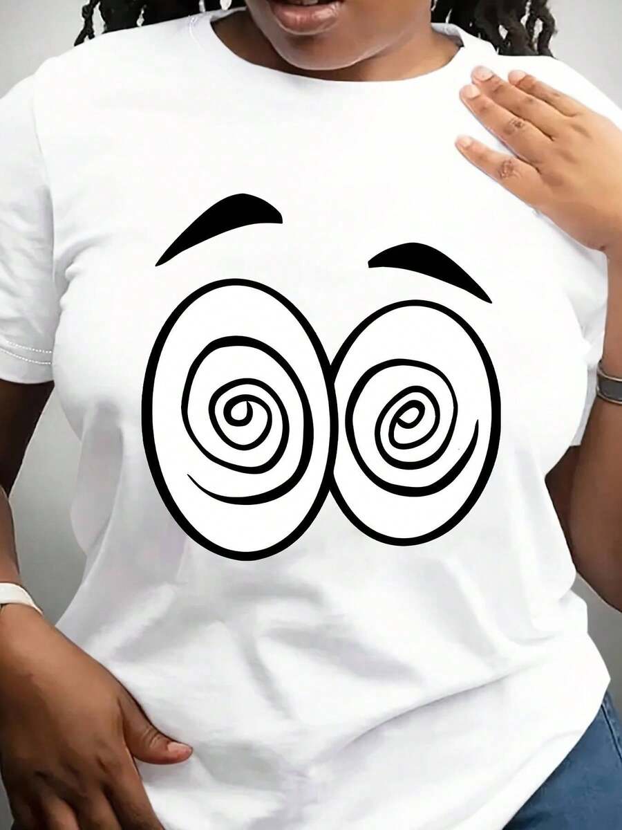 Camiseta 100% algodón Casual Blanca para Mujer Talla Grande con Estampado Floral Rosa y Multicolor - Blusa de Manga Corta y Cuello Redondo, Ideal para Uso Diario en Primavera y Verano, Fiestas y Outfits, Lavable a Máquina (Flores Rosas, Amarillo, Marrón, Melocotón)