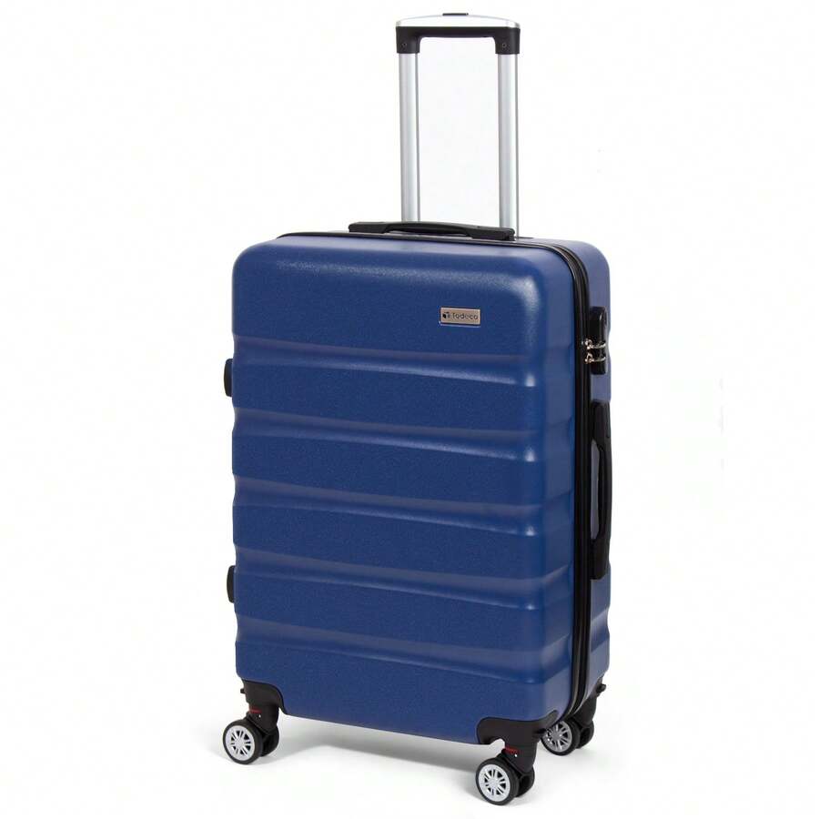 Todeco Travel Suitcases, Medium 67cm Suitcase, Travel Trolley, Rigid And Lightweight ABS And PC Travel Suitcase With Telescopic Handle, 4 Double Wheels, 67 * 44 * 25 Cm, Durable, Travel Luggage - Blue - View 1