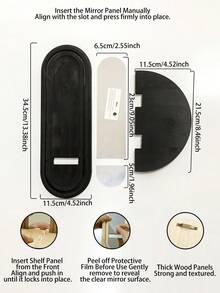 1pc/2pcs Set DIY Arch Wall Mounted Mirror Frame, Modern Decorative Wall Hanging Storage Rack, Minimalist Hanging Vanity Organizer Rack, Elegant Mirror Frame Decor, Suitable For Living Room, Bedroom, Bathroom, Entryway, Dressing Room, Apartment Wall Display - Multicolor - View 6