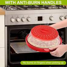 1PC Microwave Splatter Cover & Silicone Mat – Collapsible, Vented, Reusable Food Guard,Microwave Lid With Handle Tray-Resistant Trivet For Pots, Pans, And Kitchen Counter - Xám - Xem 8