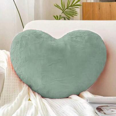 1个心形抱枕，适用于学校床品、宿舍装饰、客厅沙发、卧室，柔软舒适的装饰靠垫
