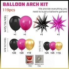 119 piezas/Set, que incluye globos de látex de color negro mate, burdeos mate, dorado metálico, estrellas de explosión negras, estrellas de explosión burdeos en varios tamaños de 18", 10", 5", adecuados para el Día de San Valentín, Año Nuevo, ceremonia de apertura de Año Nuevo, Navidad, cumpleaños, boda, Acción de Gracias, Día de la Madre, Día del Padre, aniversario, temporada de graduación, decoración del hogar, fiesta de globos, fondo de fotografía, decoración de naturaleza muerta fotográfica. - Multicolor - Ver 3