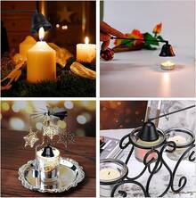 TOPINCN Apagavelas, Apagavelas, Extintor de Velas de Moda con Largo, Apagavelas en Forma de Campana de Acero Inoxidable, Cubrecortador de Mechas, Herramienta de Mano, Accesorios (Oro Rosa) - Negro - Ver 7