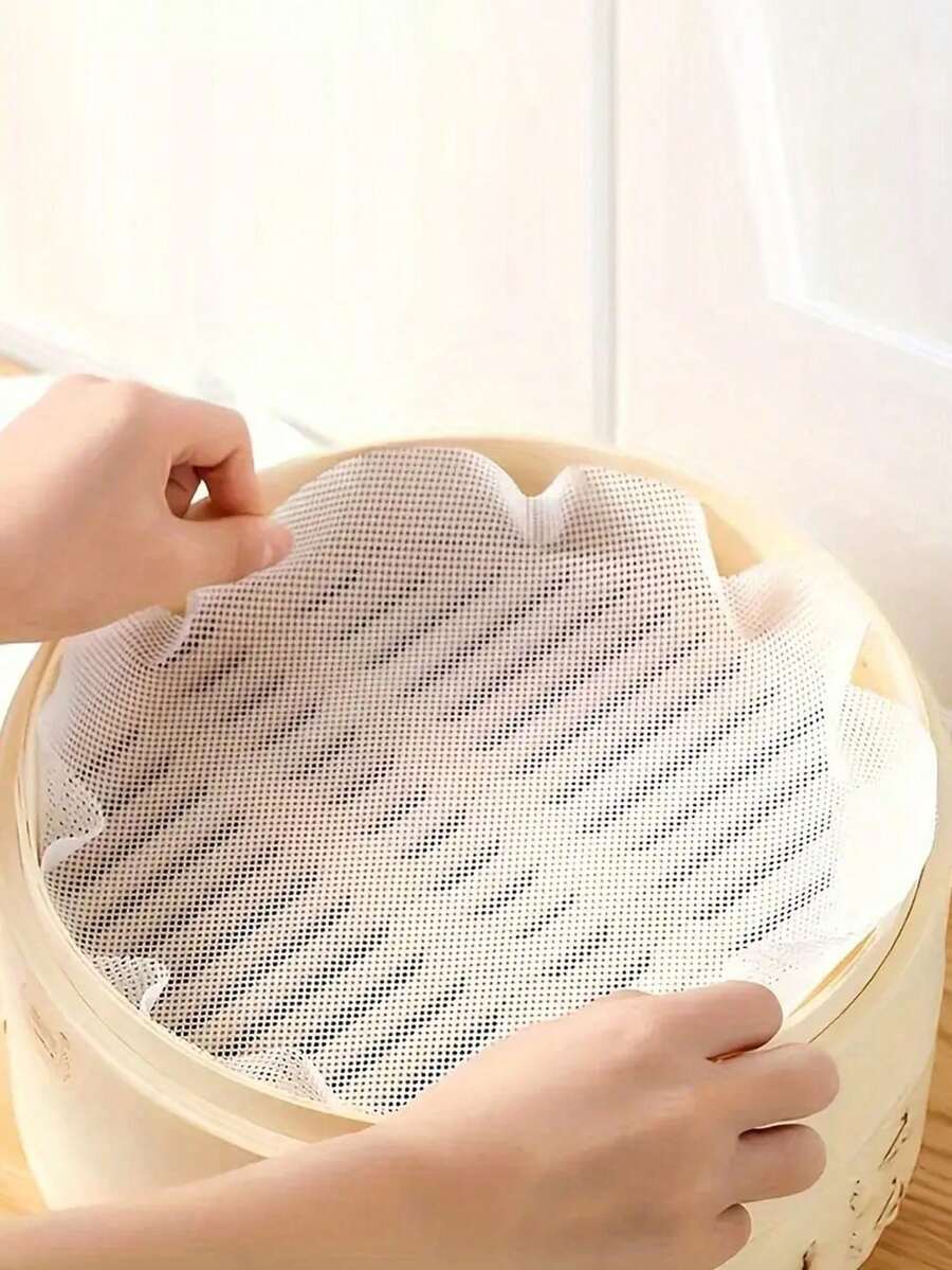 1 Pc, High Heat Resistant, Non-Stick, Reusable, Silicone Steamer Liners, Dumpling Mats, Bun Mats, Steaming Cloth, Kitchen Utensils, Cooking Accessories, Baking Tools, Multipurpose, Spring Festival Decorations, New Year Culinary Essentials, Housewarming Gifts, Christmas Dinner