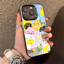 Comic K- Cute Friends Funda Trasera Compatible con 17 16 15 14 13 12 11 Pro Max Plus Air, Resistente a Impactos, Color Plata, Galaxy S22 S23 S24 S25 Plus Ultra - Z2 - Ver 2