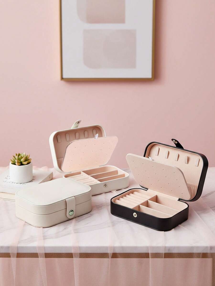 Custodia da viaggio in pelle PU - Organizer gioielli a 3 livelli con zip per orecchini, collane, anelli, bracciali, accessori per capelli - Contenitore multifunzionale portatile per gioielli con scomparti