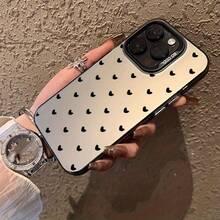 Funda de Teléfono Láser Avanzada, Múltiples Diseños de Patrón de Corazón Negro, Compatible con iPhone 16 15 14 13 12 XS XR X 7 8 12/13 Mini Plus Pro Max SE, Regalo de Cumpleaños/San Valentín/Novia Novio/Día de los Inocentes - Colores mixtos - Ver 8