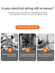 Dây tổ chức cáp tự dính dài 3 mét/118 inch, vỏ bảo vệ cáp PVC với khe cắm dễ dàng - ống cách điện ẩn, thích hợp cho cáp mạng, ngăn ngừa tình trạng dây cáp lộn xộn, có thể sử dụng trên sàn và tường. - Nhiều màu - Xem 5