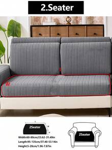 1pc Stretch Thickened Warm Sofa Cover, Non-Slip Full Coverage Sofa Seat Cover, Suitable For All Seasons, Fabric Thickened Sofa Slipcover, Machine Washable, Pet Friendly, Protects Sofa, Adjustable For Corner Sofa, Applicable To Bedroom, Office, Living Room Combination And L-Shaped Sofa Blanket And 1/2/3/4 Seat Covers - Dark Grey - View 20