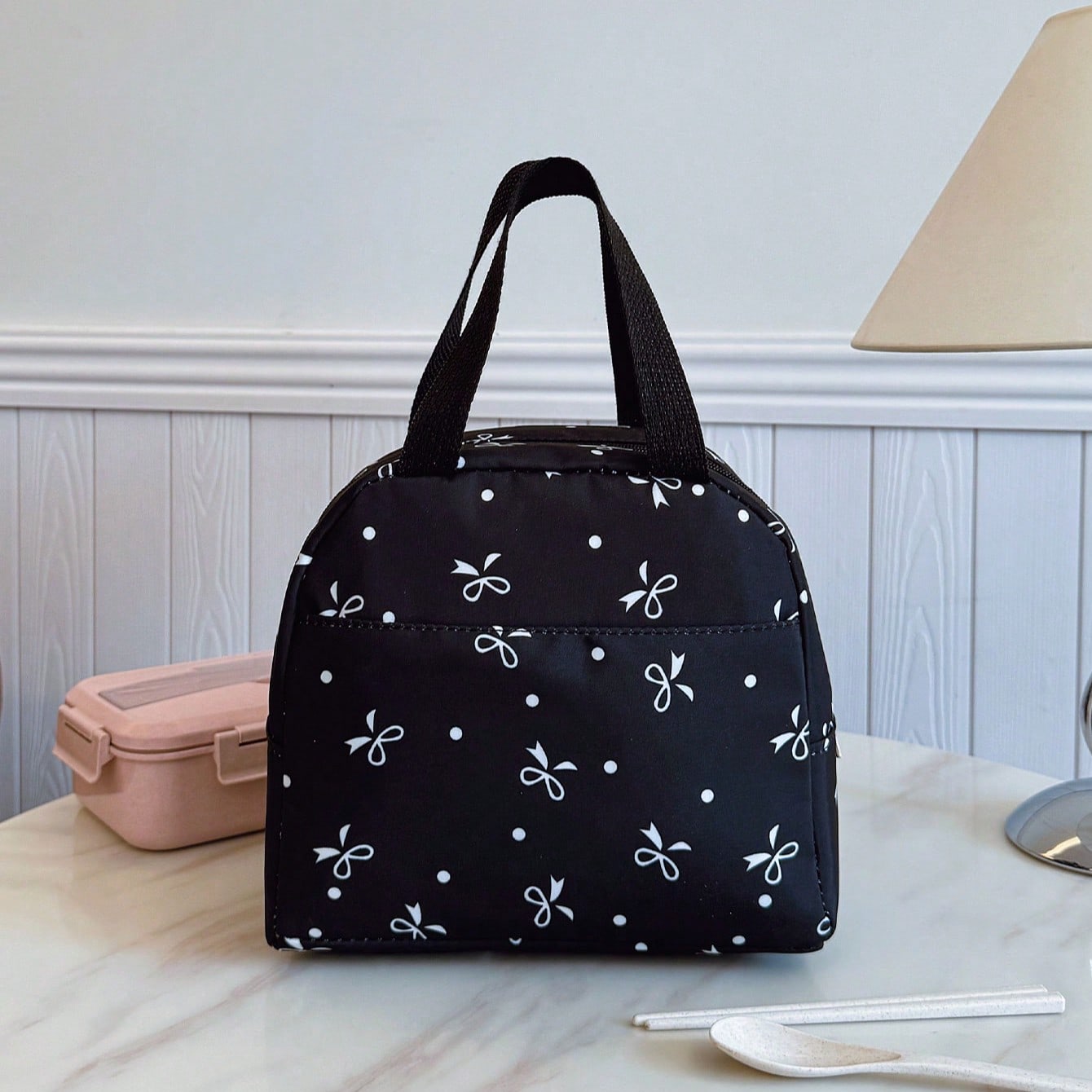 Portable Lunch Bag, Insulated Lunch Box, Bento Bag, Dinner Insulated Bag, Thickened Cute Lunch Fruit Bag For Students, Pink Leopard Print Floral, Women's Travel, Waterproof Insulated Lunch Bag, Lunch Box, Lunch Bag, Cooler Bag, Large Capacity, Essential For Men's Travel