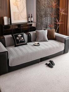 1件防水沙发套，加厚保暖，适合秋冬季节，柔软亲肤，可机洗，宠物友好，防污耐用，四季皆宜，节日装饰家具保护套，适用于1/2/3/4座沙发扶手靠背。 - 灰色 - 查看 6