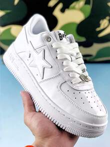 A BATHING APE Leather Classic Comfortable Low-Top Fashion Sneakers, Unisex