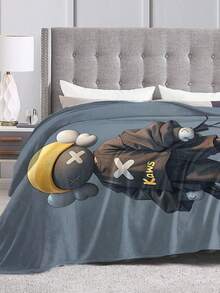 Kawss Kawaii Kaw Blanket Anime Themed Comfort Blanket - Soft Flannel Throw, Perfect Gift For Fans, For Christmas, Birthday, Halloween, For Cozy Home Use & Camping Trips - 黑色 - 查看 5