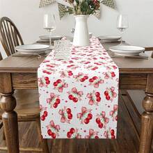 Decoração de mesa de jantar com laço rosa para festa em casa, meninas, caminho de mesa com laço de flor de cerejeira, adequado para crianças, meninos e meninas, lenço de penteadeira com laço rosa, caminho de mesa, quarto estilo princesa - Multicolorido - Ver 5