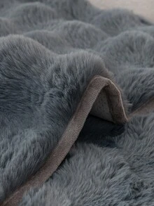 1件装仿兔毛沙发套，温暖厚实，宠物友好，防滑，适用于卧室、办公室、客厅、家居装饰 - 深灰色 - 查看 6