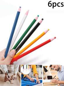 6pcs Sewing Mark Pencil,Tailor's Marking And Tracing Tools,Free Cutting Crayons,Sewing Fabric Pencil,Quilting,For Fabrics,Wood,Glass,Garments,Metal,Fabrics,Film,Paper, Automatic Vanishing Chalk, Tailor's Mark And Trace Tool Kit, Crafts And Dressmaking,Random Color - Multicolor - View 14