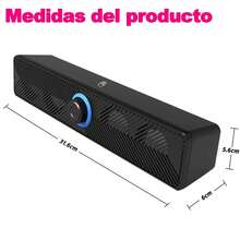 Barra de sonido de escritorio, Altavoces estéreo con cable para ordenador, ideales para juegos y como altavoces para teléfono. Conexión USB e inalámbrica BT 5.0 - Negro - Ver 5