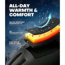 Winter Gloves Men Women Made With 3M Thinsulate Lightweight Thermal Warm Gloves For Cold Weather With Touch Screen Fingers Water Resistant Running Gloves For Cycling Hiking Driving