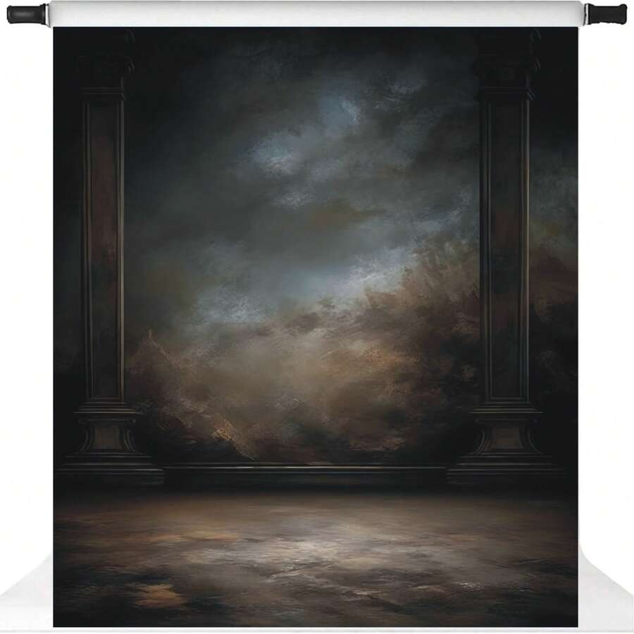 2D平面深灰色摄影背景布，人像摄影背景，影棚道具乙烯基材质 - 深灰色 - 查看 1